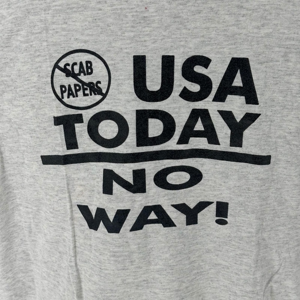 Vintage Single Stitch Usa Today No News Free Press Union Graphic T Shirt Xxl View 4
